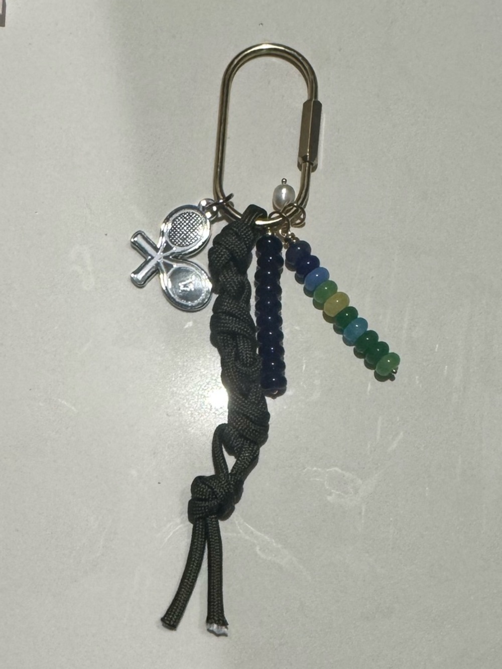 Vuori US Open NYC Exclusive Bag Charm Keychain Tennis Racket Beads Rare